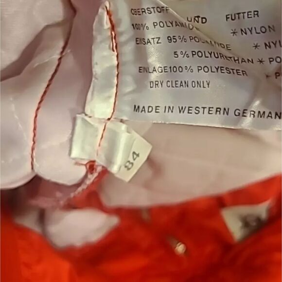 Bogner Red Snow Ski Bibs Overalls Snowboard Skiing Size 14 Long Vintage Retro - Picture 7 of 12